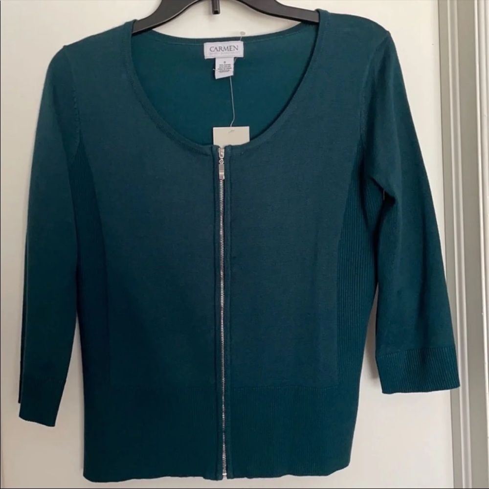 Women’s Carmen Marc Valvo 3/4 Zip Cardigan Small